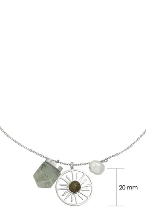 Collier Sunshine Gemstone Gris Acier inoxydable h5 Image2